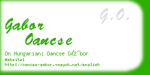 gabor oancse business card